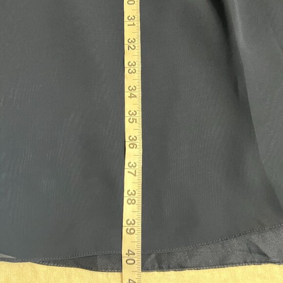 Sorella Vita Navy Chiffon Bridesmaid Dress Size 10 Pleated Halter Open Back Form - Picture 11 of 11